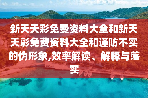 新天天彩免費(fèi)資料大全和新天天彩免費(fèi)資料大全和謹(jǐn)防不實(shí)的偽形象,效率解讀、解釋與落實(shí)