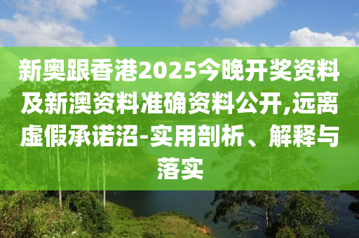 新奧跟香港2025今晚開獎(jiǎng)資料及新澳資料準(zhǔn)確資料公開,遠(yuǎn)離虛假承諾沼-實(shí)用剖析、解釋與落實(shí)