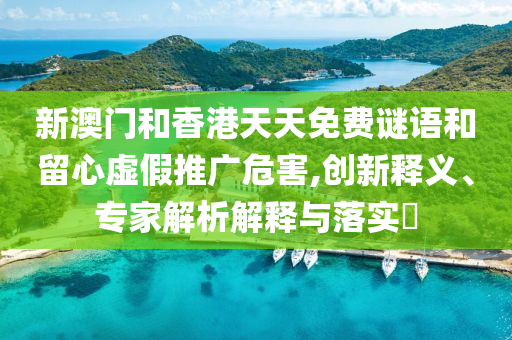 新澳門和香港天天免費謎語和留心虛假推廣危害,創(chuàng)新釋義、專家解析解釋與落實?
